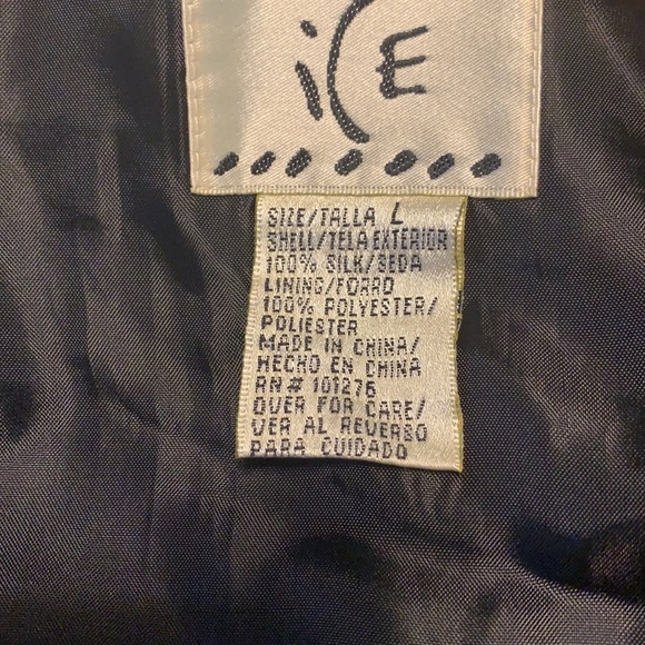 iCe 100% Black Silk Skirt with embroidered and beaded hem. - Picture 5 of 9